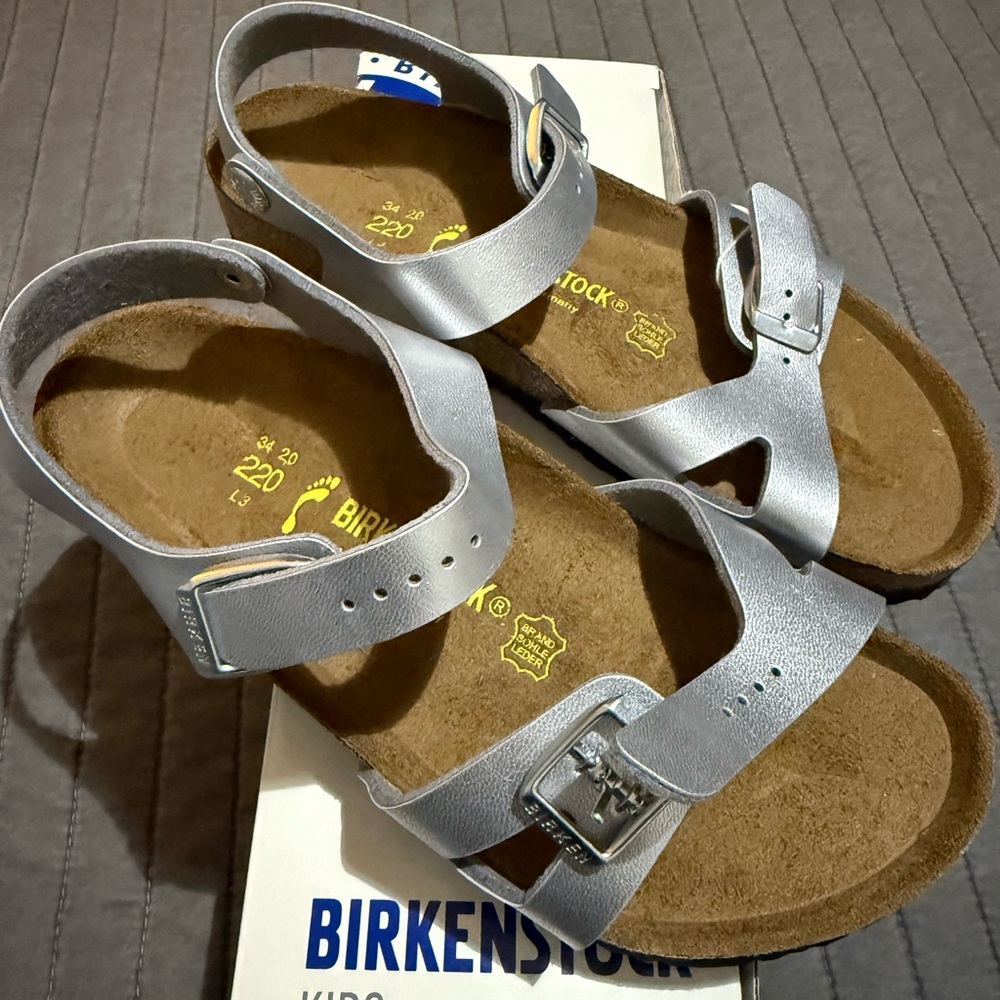Birkenstock Silver Rio Big Kid